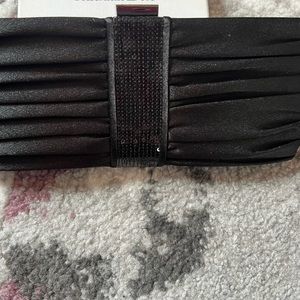 Black satin small cocktail party bag